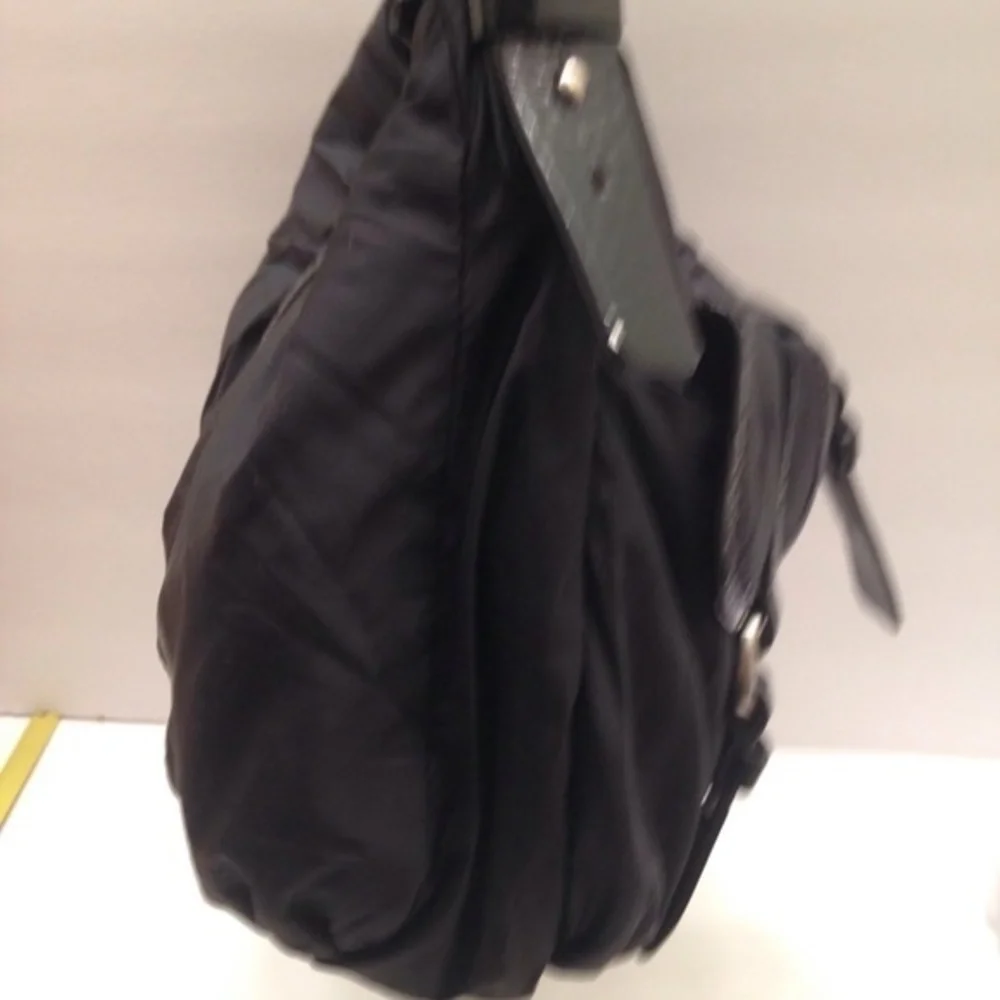 COLE HAAN nylon patent leather hobo shoulder bag
